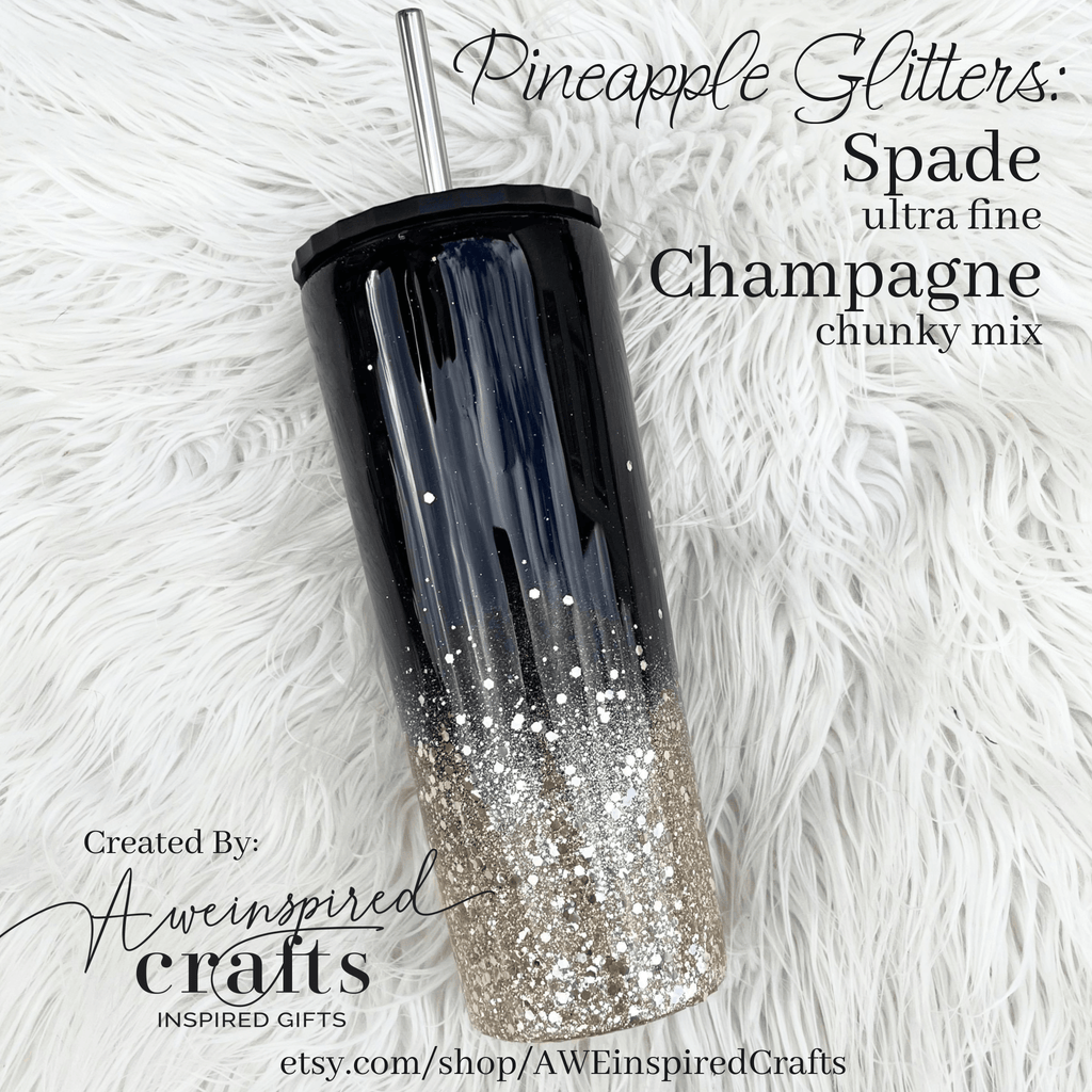 Black and Champagne Tumbler - The Blank Pineapple
