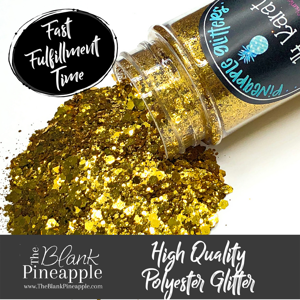 Gold Chunky Glitter, Gold Polyester Glitter, Gold Craft Glitter. Pineapple Glitters, The Blank Pineapple