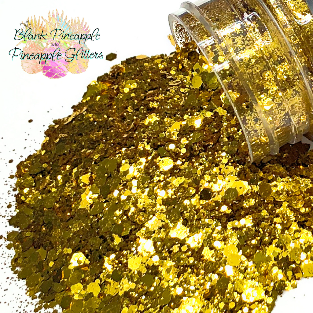 Gold Chunky Glitter, Gold Polyester Glitter, Gold Craft Glitter. Pineapple Glitters, The Blank Pineapple