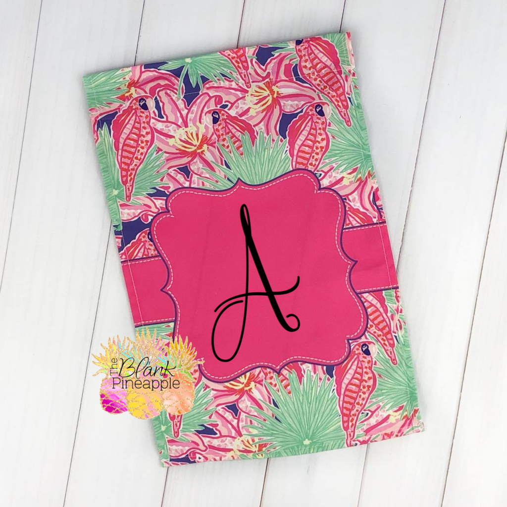 Garden Flag - Pink Lilies and Parrots 12x18 Polyester - Add Your Own Monogram Garden Flag