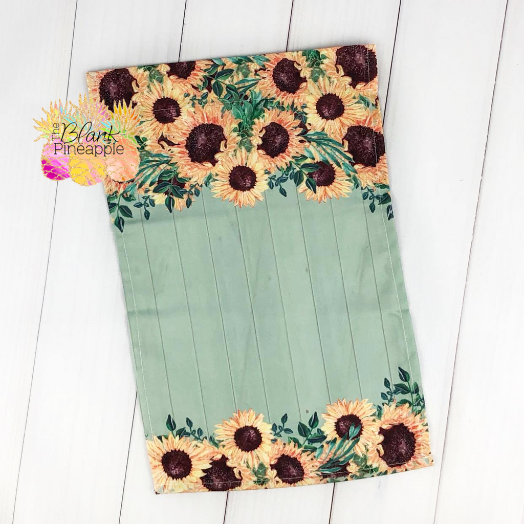 Garden Flag - Sunflowers with Green Background 12x18 Polyester - Add Your Own Monogram Garden Flag