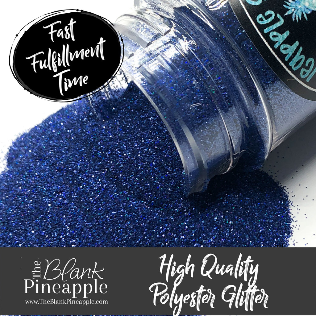 Blue Holographic Glitter. High quality polyester craft glitter. Pineapple Glitter. The Blank Pineapple