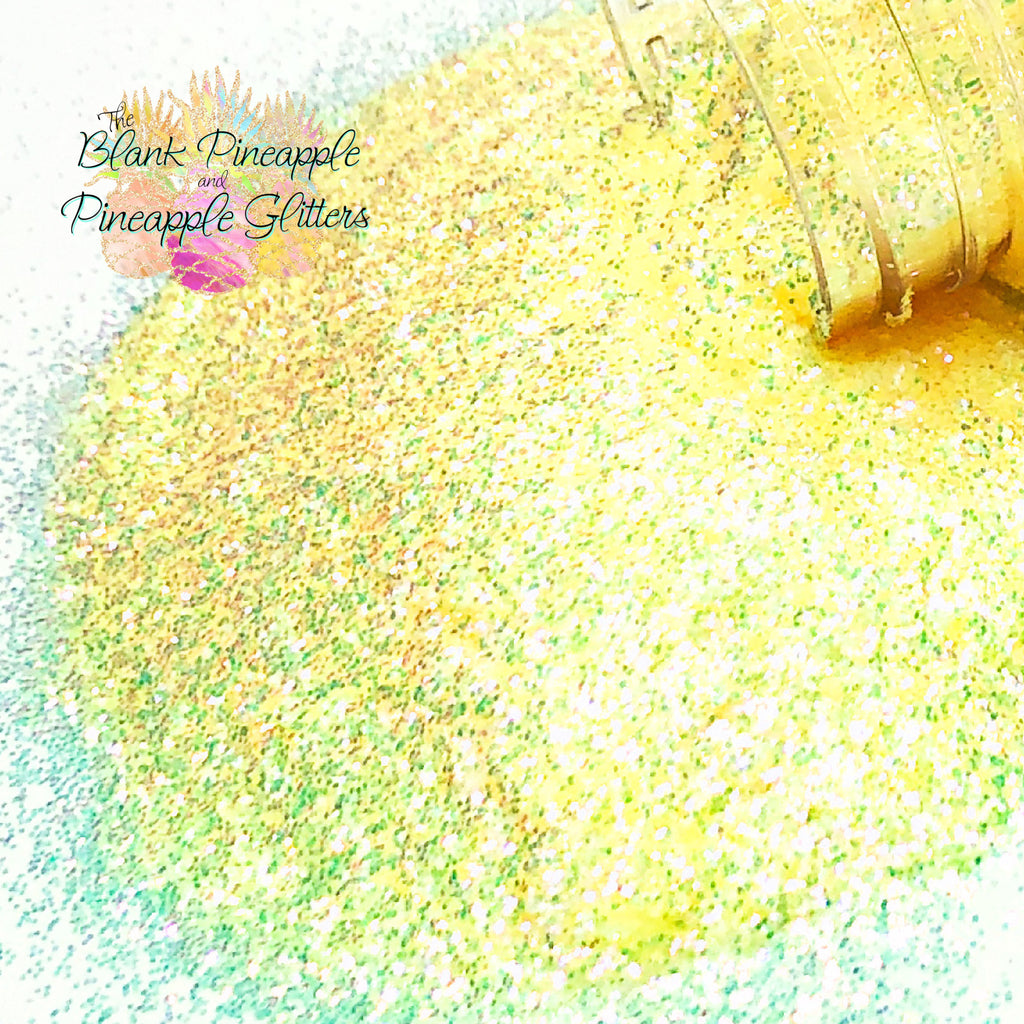 Yellow Iridescent glitter. High-Quality craft glitter. Pineapple Glitter. The Blank Pineapple.