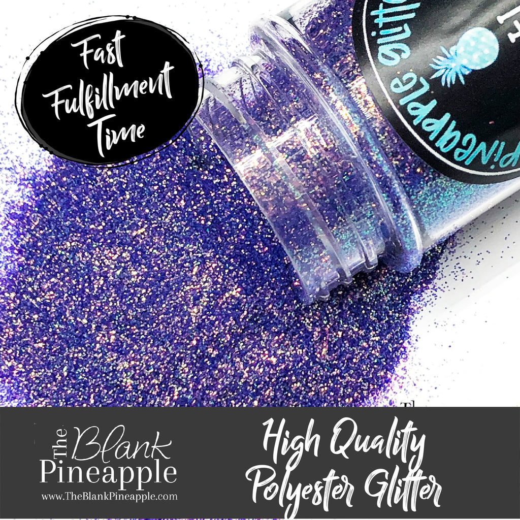 Purple Iridescent Glitter. High quality polyester glitter. Pineapple Glitters. The Blank Pineapple