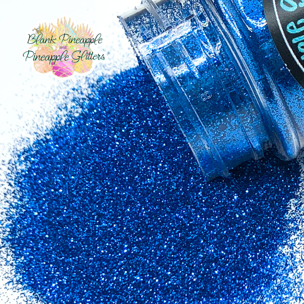 Ultra fine cut blue polyester glitter, perfect for adding a smooth, shimmering finish to crafts, nails, or resin projects. Pineapple Glitter, The Blank Pineapple. 