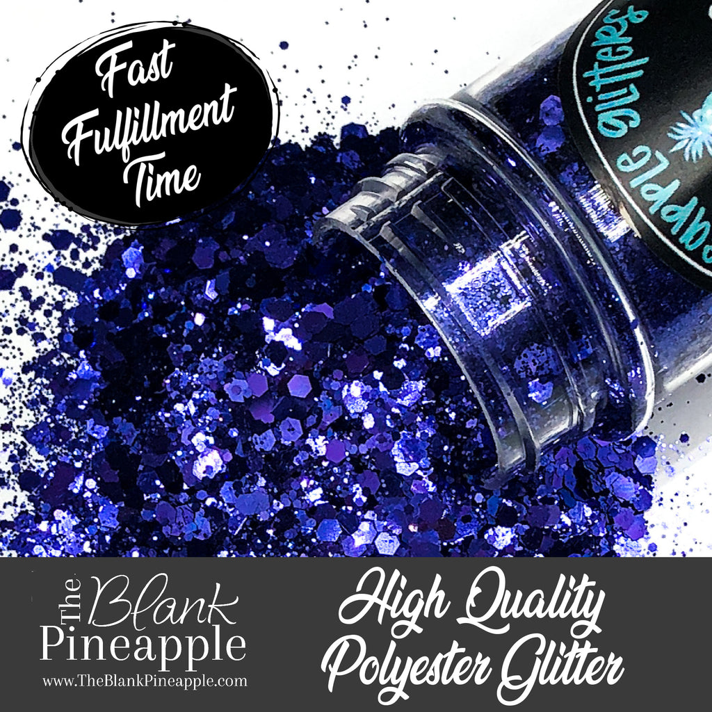 Blue Chunky Mix Glitter. Perfect for adding a smooth, shimmering finish to crafts, nails, or resin projects. Pineapple Glitters, The Blank Pineapple. 