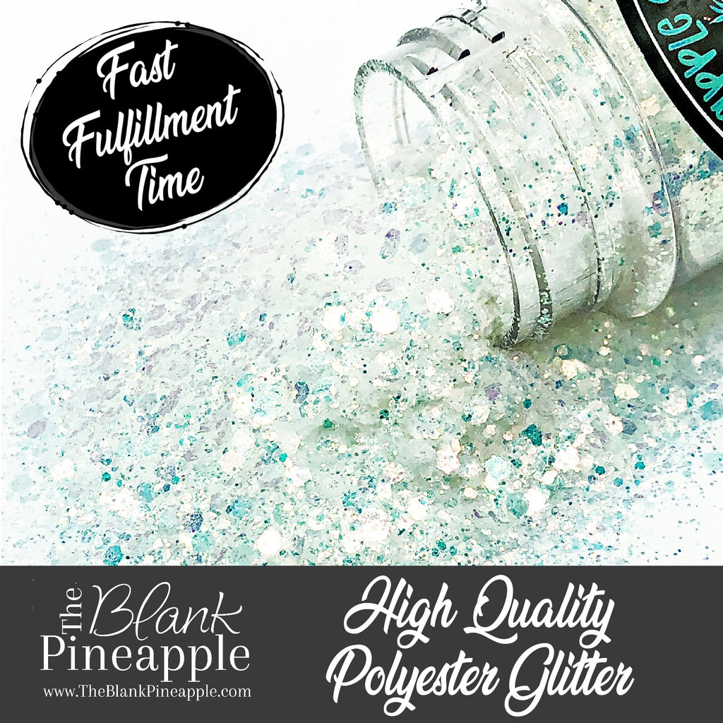 Chilly Pearl Opal iridescent chunky mix glitter, PET polyester, perfect for adding a shimmering, opalescent finish to crafts, resin projects, and nail art.