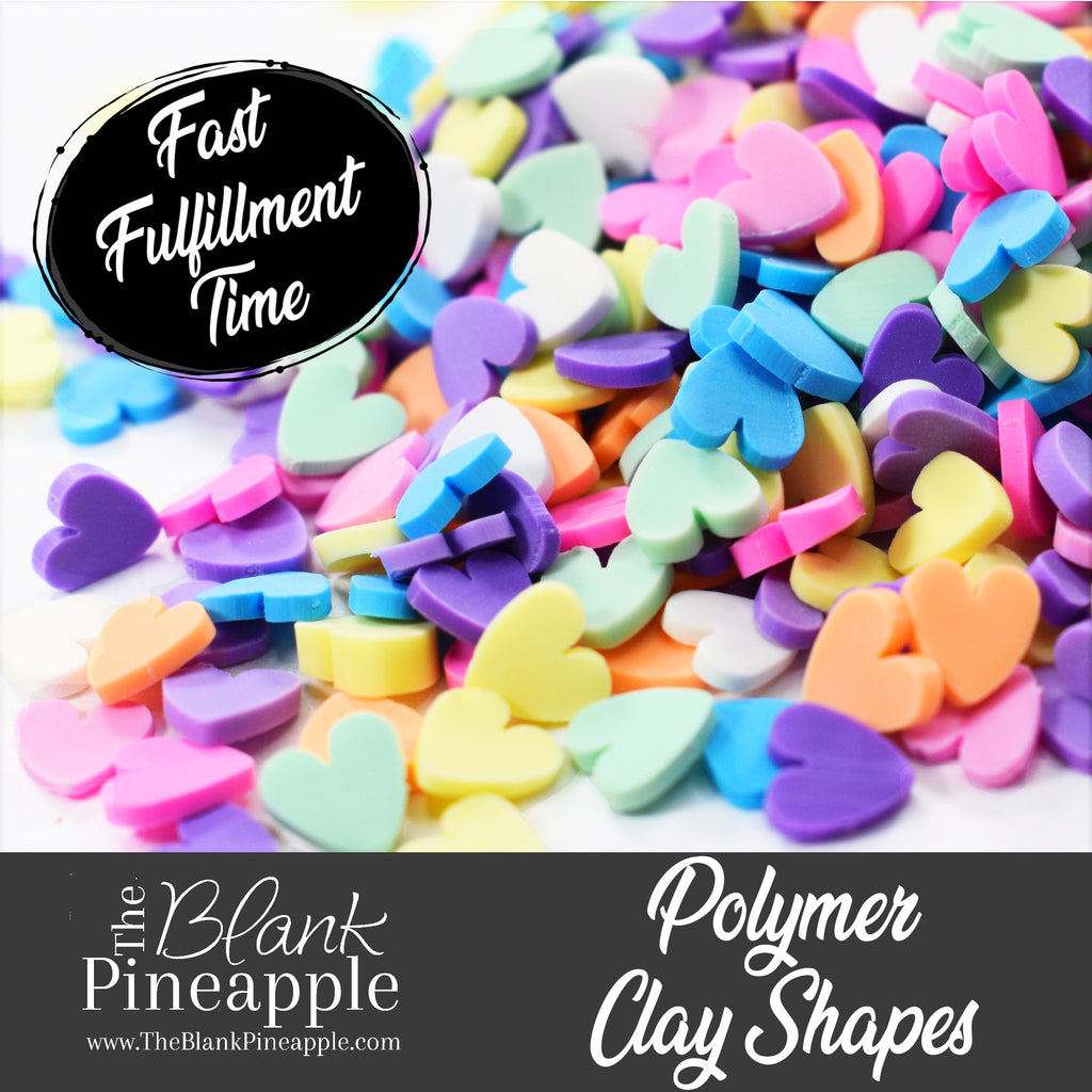 Full of Heart Polymer Clay Shapes in 2oz Bag - Colorful Heart Shapes for Crafts - The Blank Pineapple