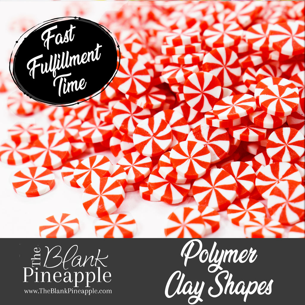 Peppermints Polymer Clay Shapes in 2oz (56g) - Christmas Candy Clay Shapes - The Blank Pineapple