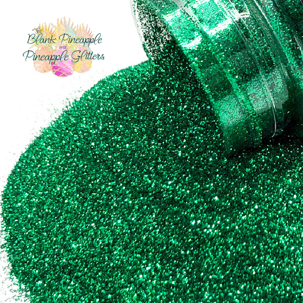 Clover green metallic glitter, PET polyester, 2oz shaker bottle for crafts and resin projects. Pineapple Glitter, The Blank Pineapple