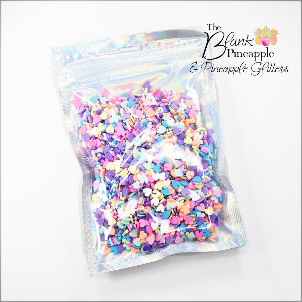 Full of Heart Polymer Clay Shapes in 2oz Bag - Colorful Heart Shapes for Crafts - The Blank Pineapple