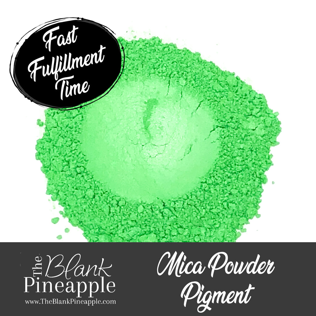 Greench Pearlescent Green Mica Powder Pigment in 10g Jar - The Blank Pineapple