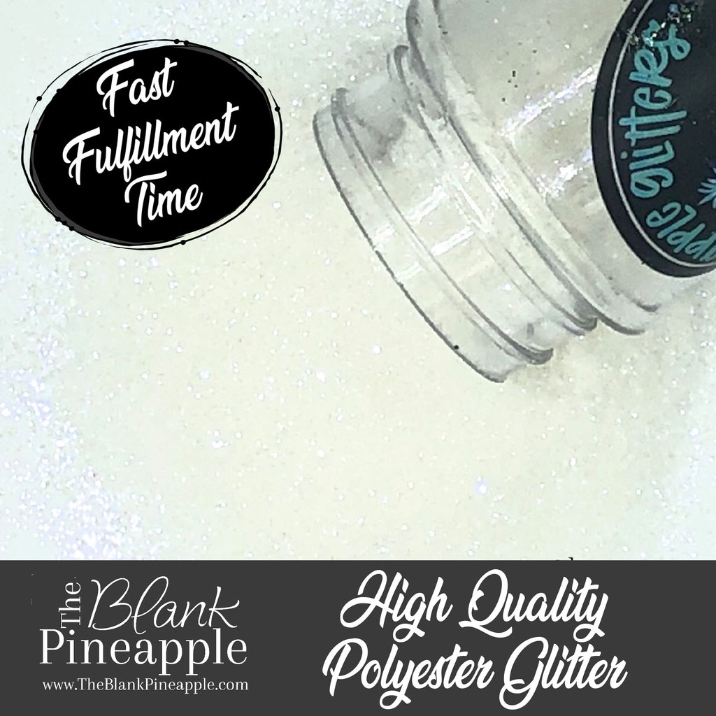 Icy Glaze fine cut iridescent glitter, 2oz shaker bottle for resin projects, tumblers, and holiday crafts. The Blank Pineapple.