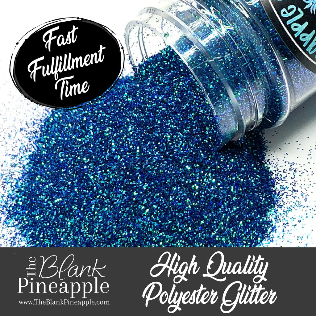 Lapis color shifting glitter, PET polyester, 2oz shaker bottle with different hues of blues for resin projects, tumblers, and nail art. The Blank Pineapple.