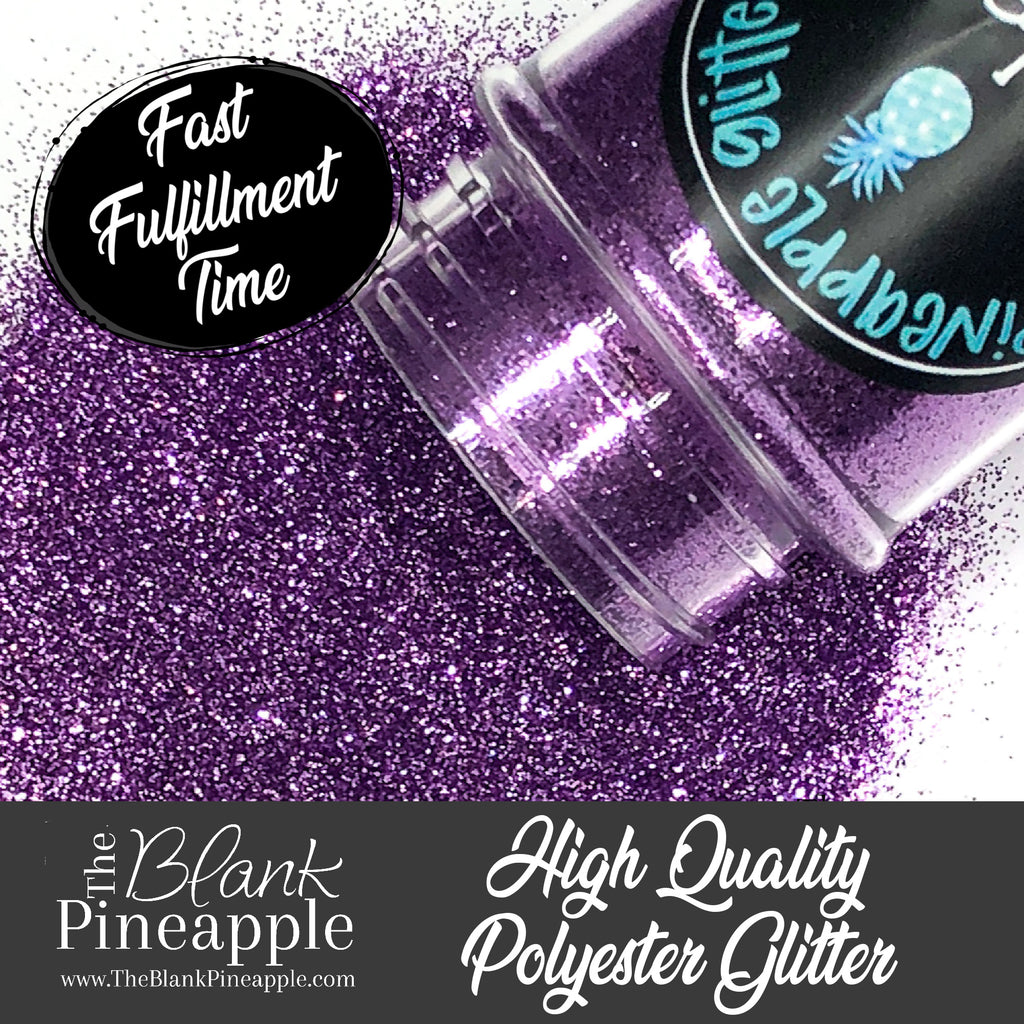 Lilac metallic purple glitter, PET polyester, 2oz shaker bottle for resin projects, tumblers, and nail art. The Blank Pineapple