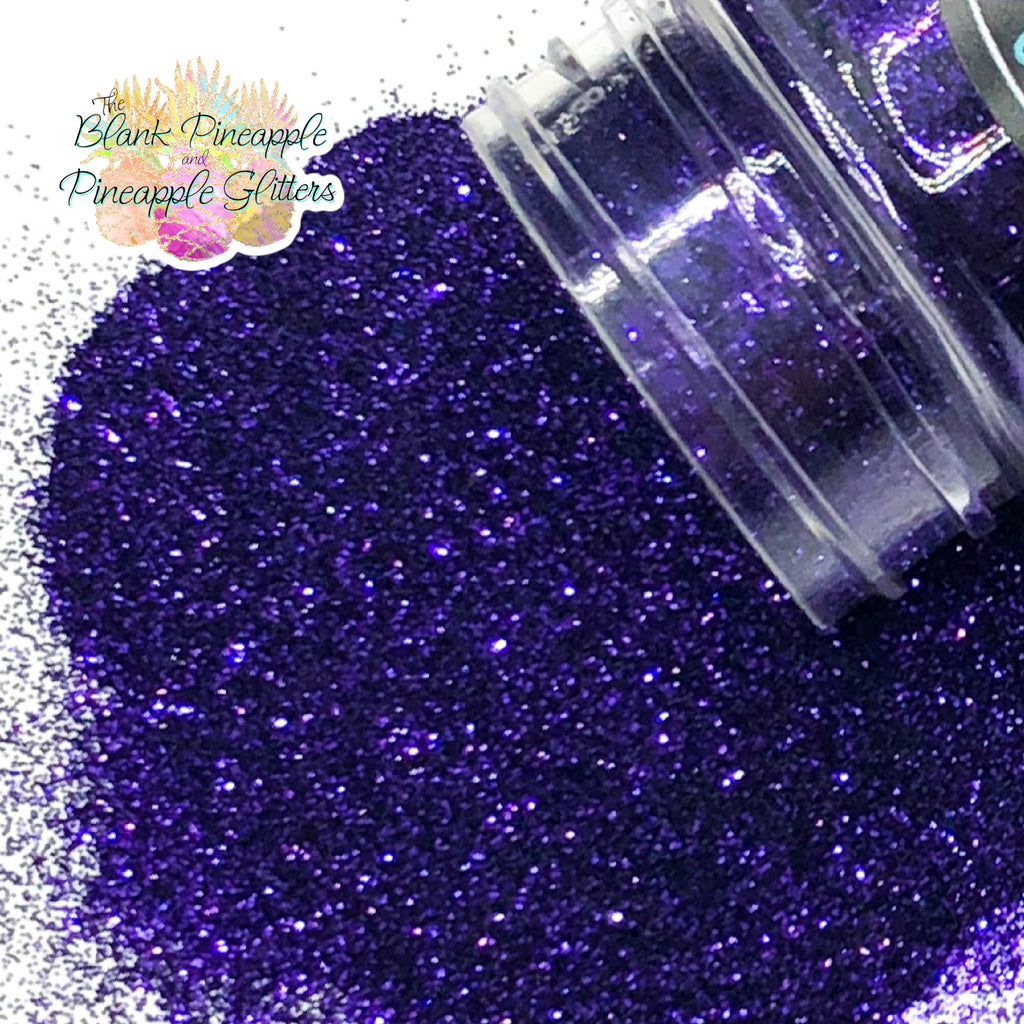 Majesty metallic purple glitter, PET polyester, 2oz shaker bottle for resin projects, tumblers, and nail art. The Blank Pineapple.