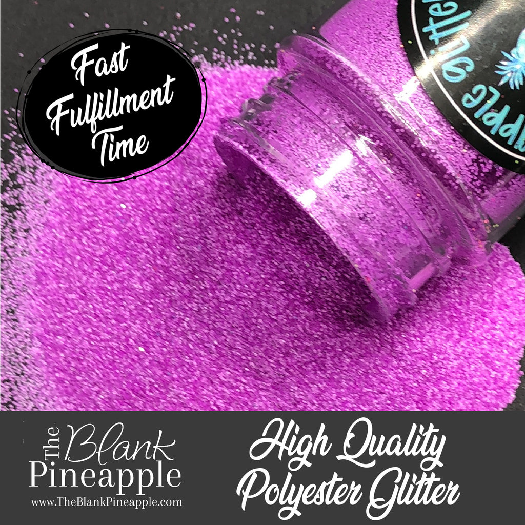 Neon Purple fine cut matte glitter, PET polyester, 2oz shaker bottle for resin projects, tumblers, and nail art. The Blank Pineapple