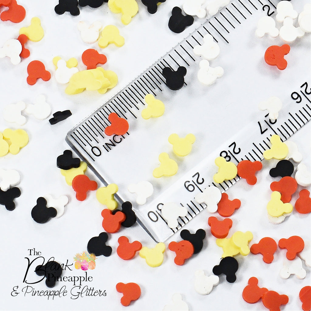 Mouse Ears Polymer Clay Shapes in 2oz Bag  (56g) - Red, Yellow, Black, and White - The Blank Pineapple