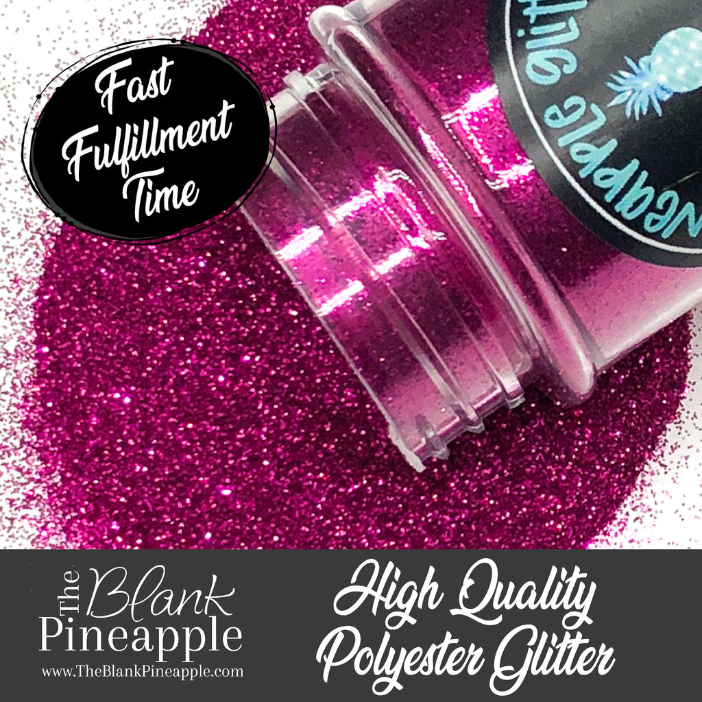 Orchid Chunky Mix Metallic Glitter PET Polyester 2oz. Shaker Bottle – Dark Fuchsia Glitter. The Blank Pineapple