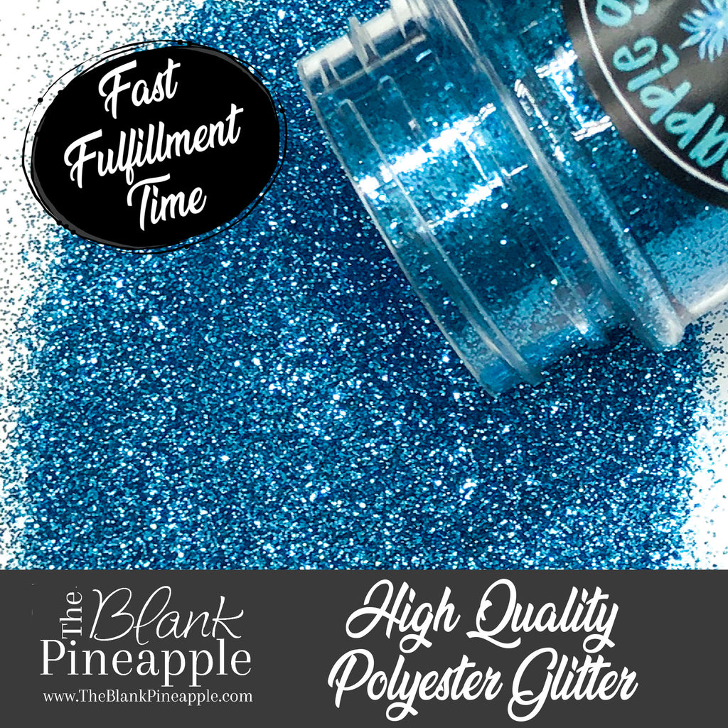 Peacock Chunky Mix Metallic Glitter PET Polyester 2oz. Shaker Bottle – Aqua Blue Glitter