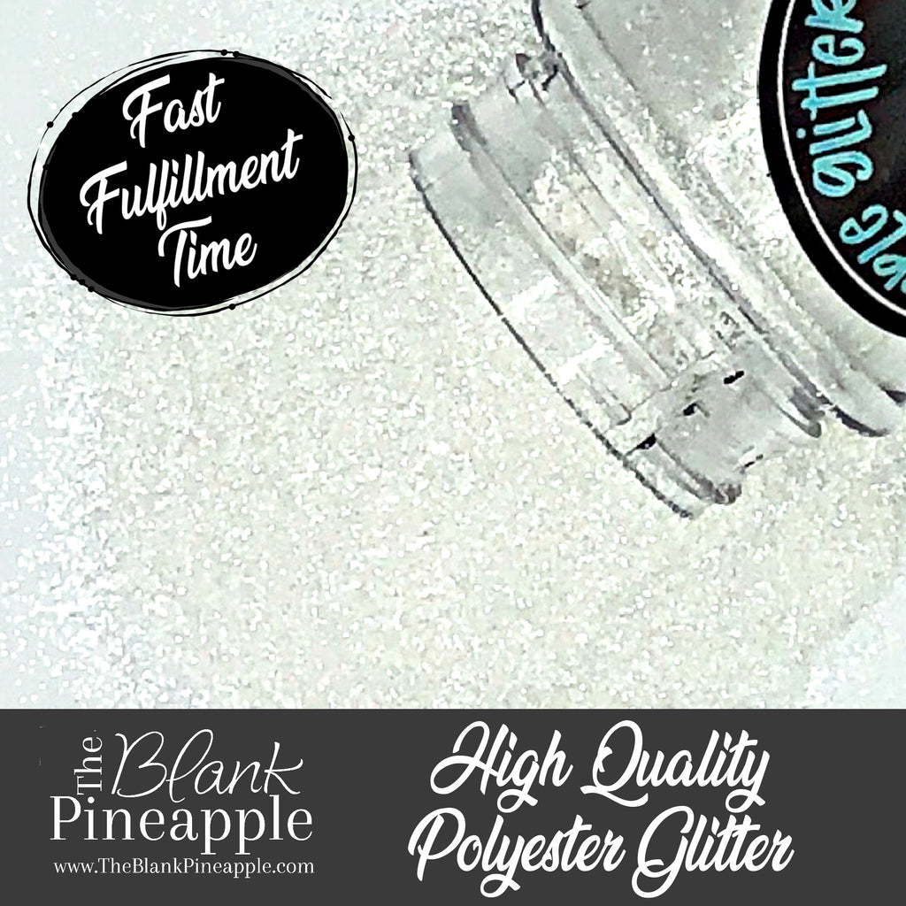 Pearly Cotton Fine Cut Pearlescent Glitter 2oz. Shaker Bottle – Pearl White PET Polyester Glitter. The Blank Pineapple