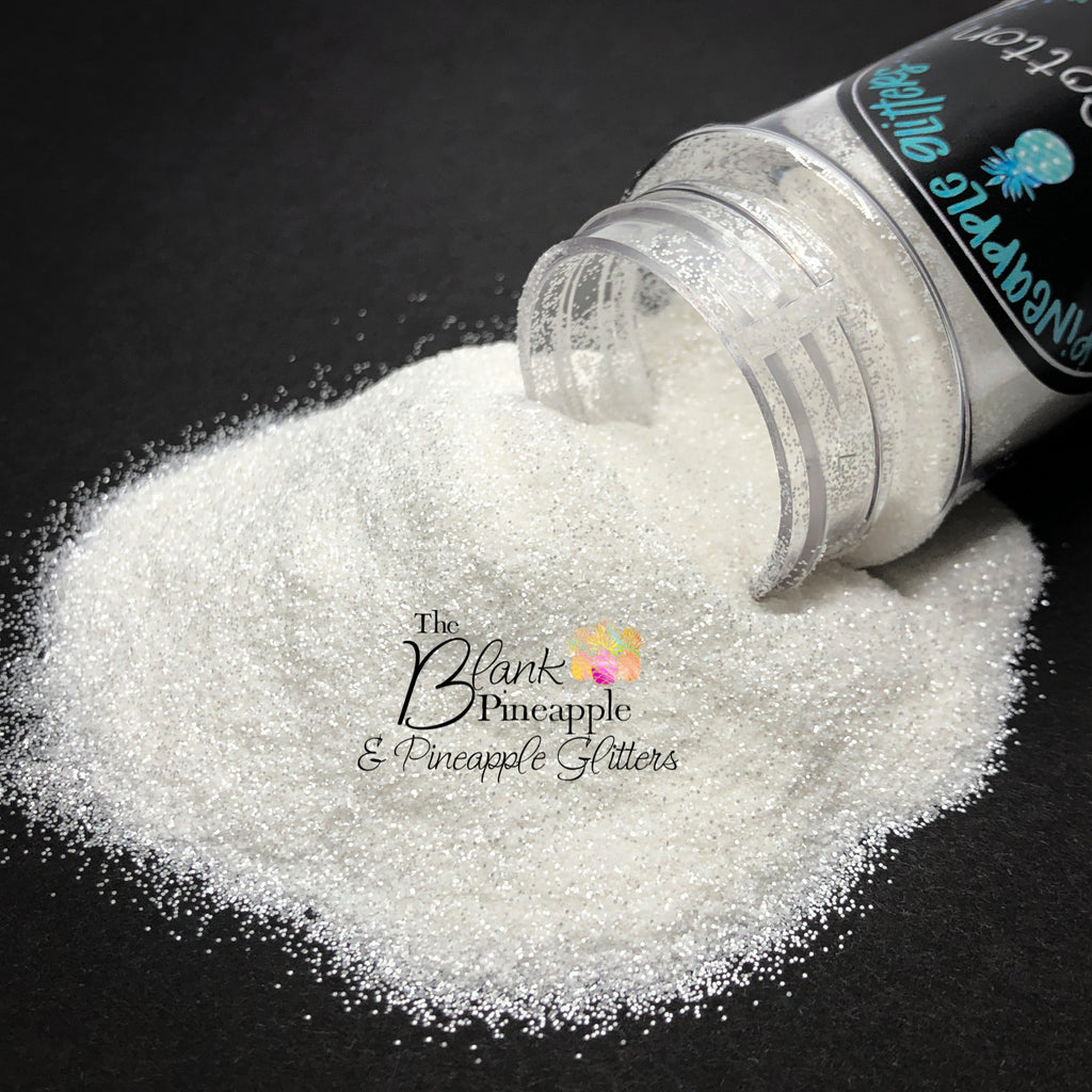 Pearly Cotton Fine Cut Pearlescent Glitter 2oz. Shaker Bottle – Pearl White PET Polyester Glitter. The Blank Pineapple