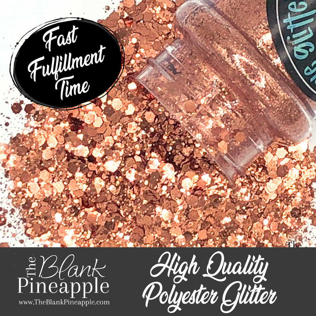 Penny Anti Chunky Mix Metallic Glitter 2oz. Shaker Bottle , Copper Glitter - The Blank Pineapple