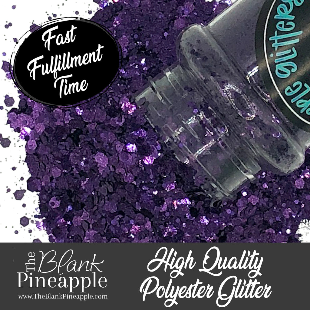 Pinot Chunky Mix Metallic Glitter 2oz. Shaker Bottle Dark Purple Glitter - The Blank Pineapple