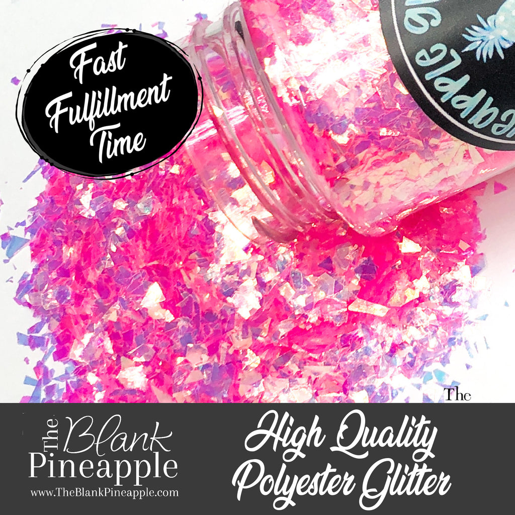 Precious Irregular Cut High Sparkling Pink Iridescent Glitter - The Blank Pineapple