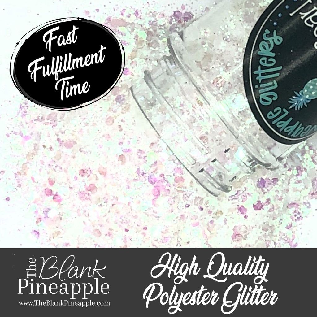 Precious Pearl Chunky Mix Opal Iridescent Glitter in 2oz Shaker Bottle - The Blank Pineapple