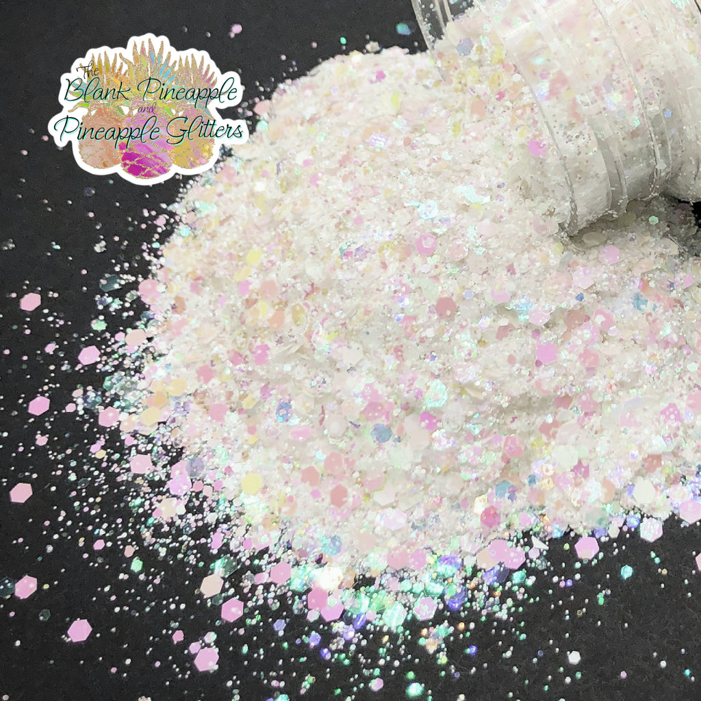 Prism Pink Mixed Glitter with Iridescent Sparkle in 2oz Shaker Bottle - The Blank Pineapple