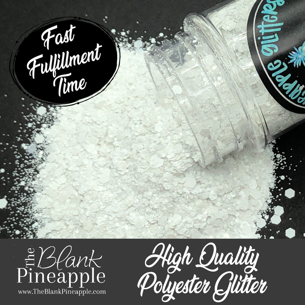 Purity Chunky Mix White Glitter with Minimal Sparkle, 2oz Shaker Bottle - The Blank Pineapple