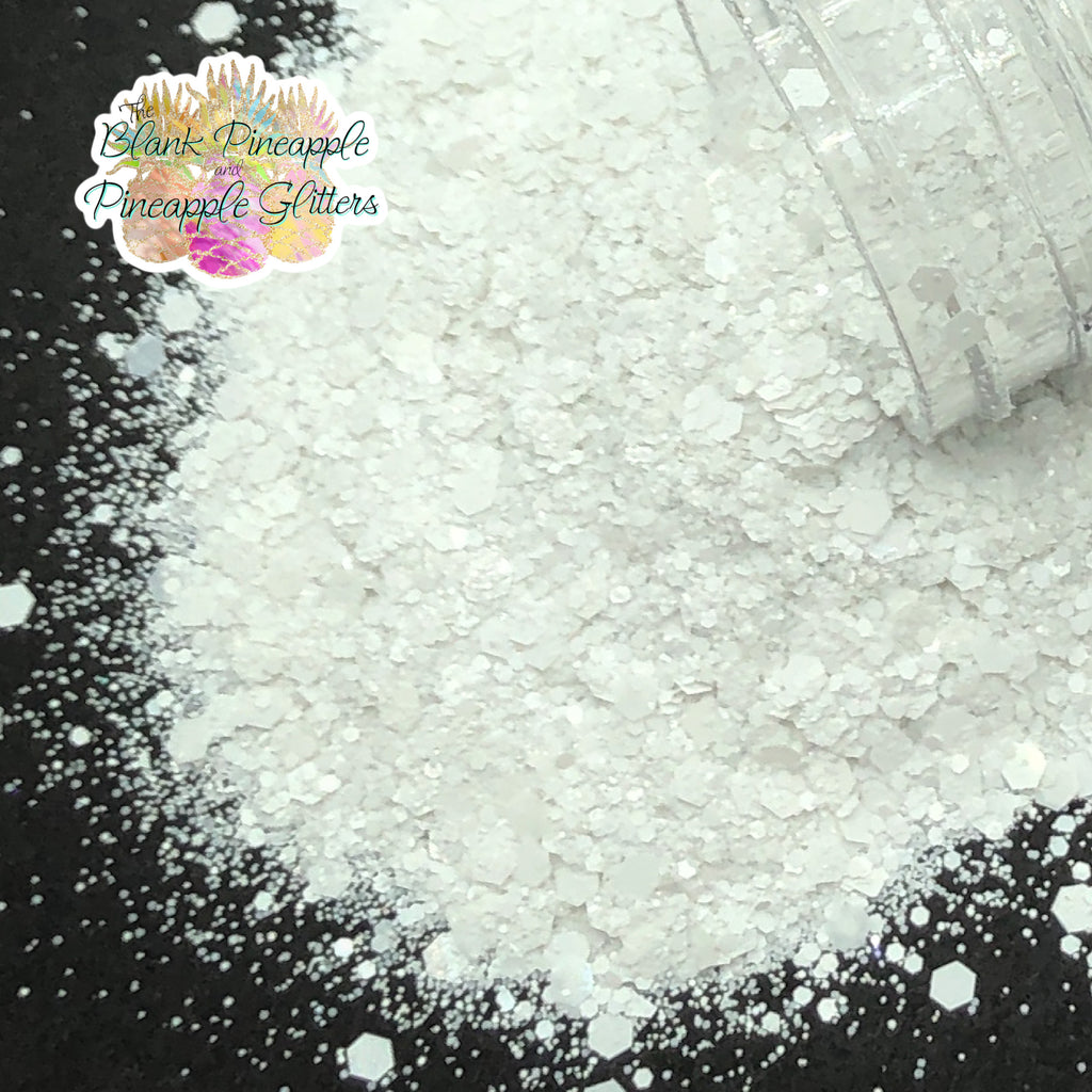 Purity Chunky Mix White Glitter with Minimal Sparkle, 2oz Shaker Bottle - The Blank Pineapple