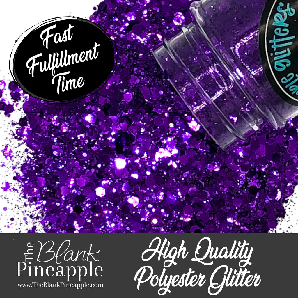 Purple Haze Chunky Mix Metallic Purple Glitter in 2oz Shaker Bottle - The Blank Pineapple