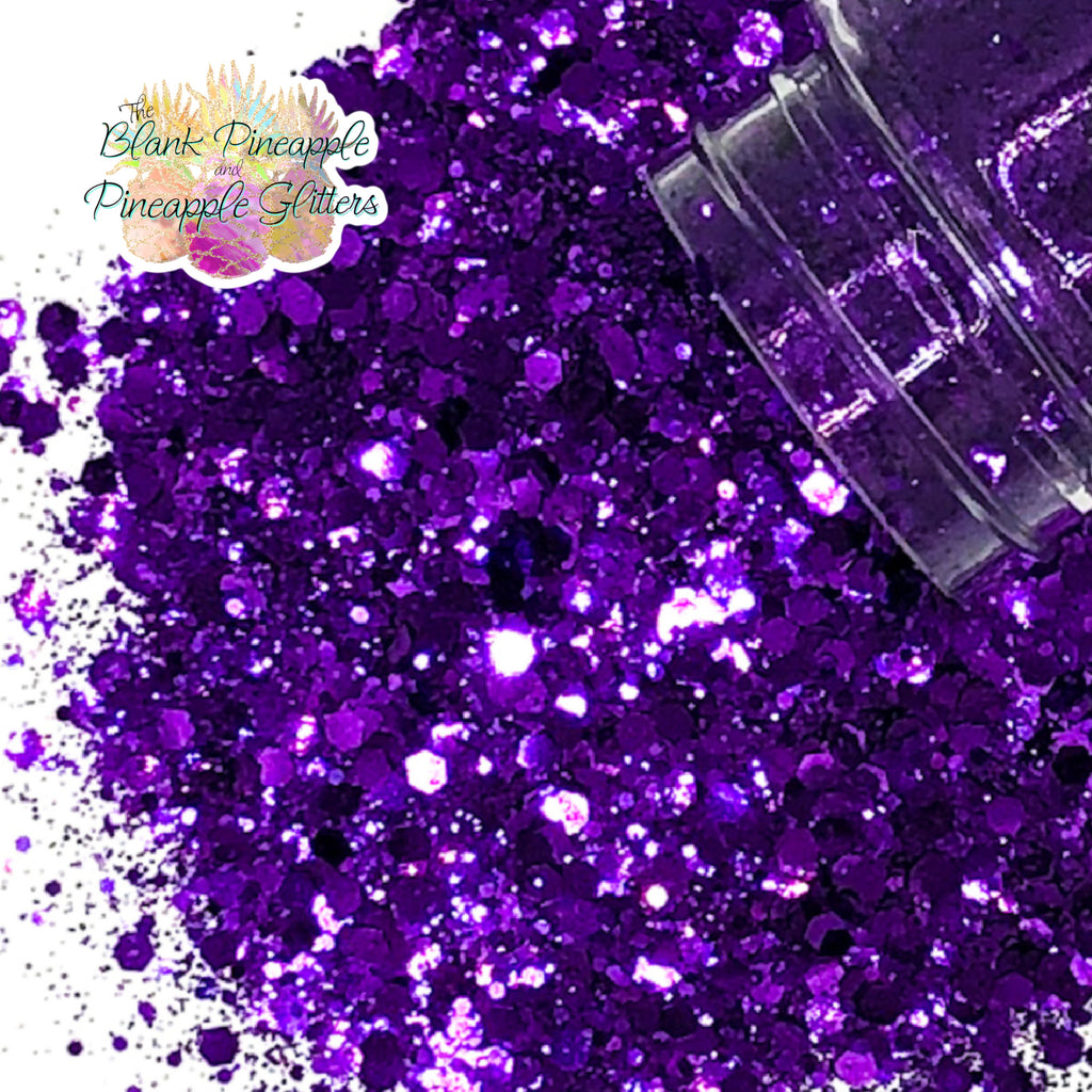 Purple Haze Chunky Mix Metallic Purple Glitter in 2oz Shaker Bottle - The Blank Pineapple