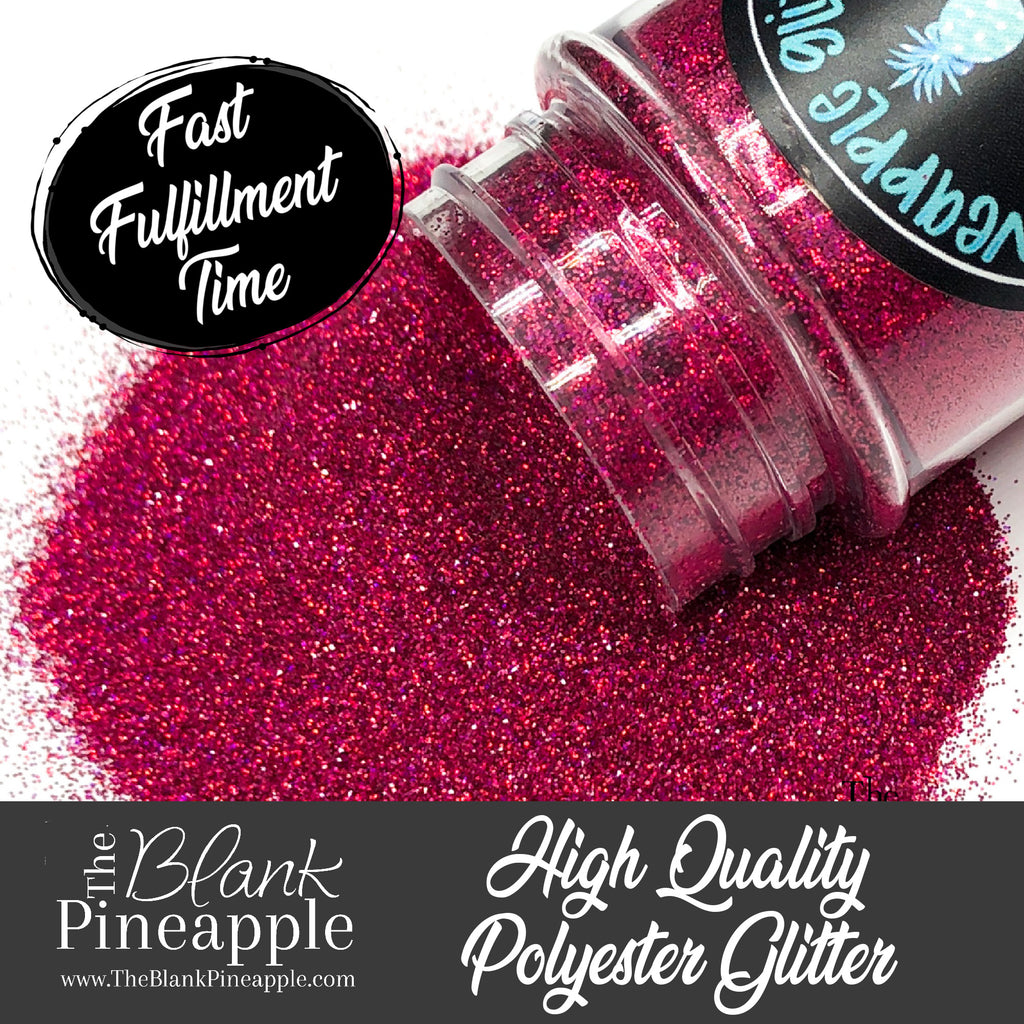 Rockin' Raspberry Pink Ultra Fine Holographic Glitter in 2oz Shaker Bottle - The Blank Pineapple