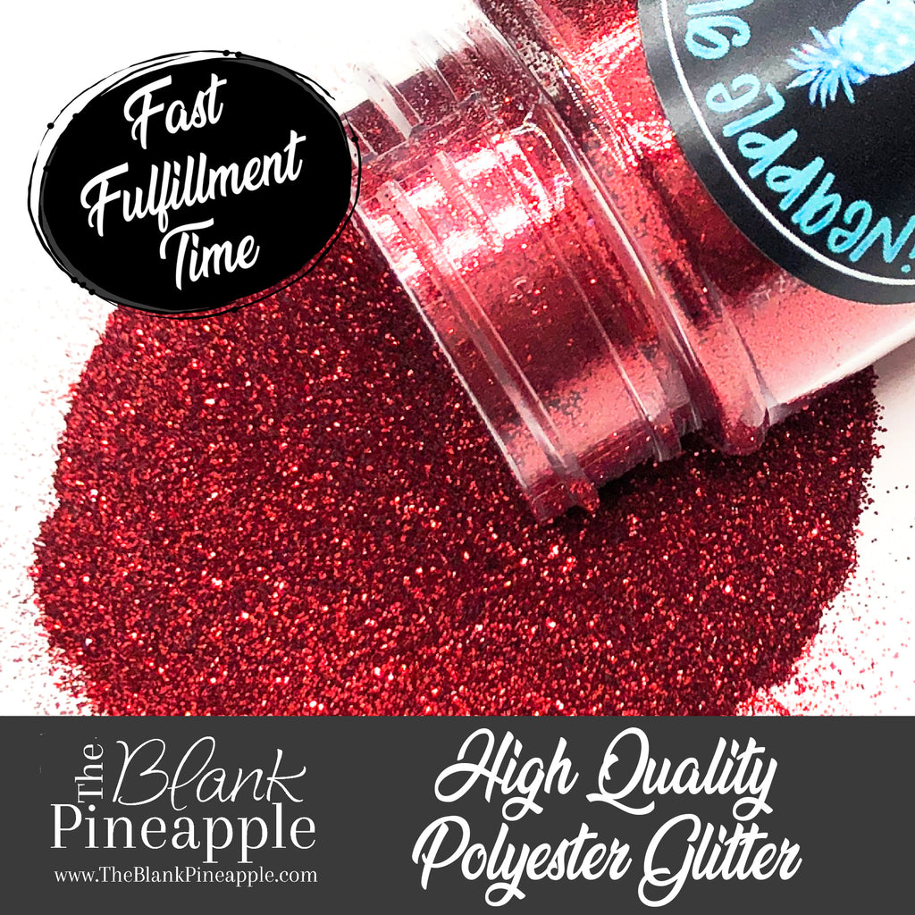 Scarlet Metallic Red Glitter in 2oz Shaker Bottle - The Blank Pineapple