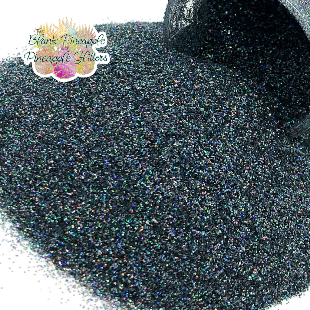 Slate Grey Ultra Fine Holographic Glitter in 2oz Shaker Bottle - Dark Grey Holographic Glitter for Crafts - The Blank Pineapple