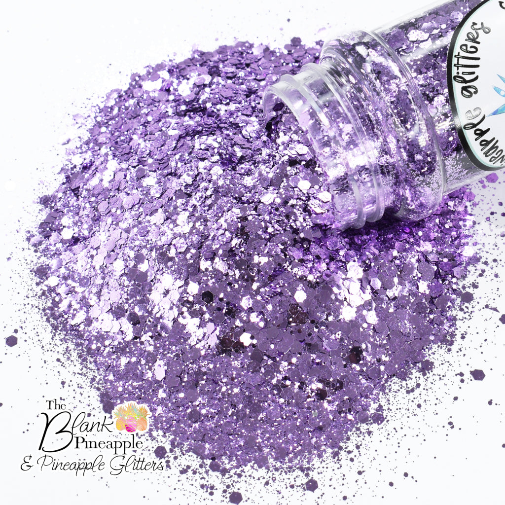 Snugglepuss Chunky Mix Metallic Glitter in 2oz Shaker Bottle - Light Purple Glitter for Craft Projects - The Blank Pineapple