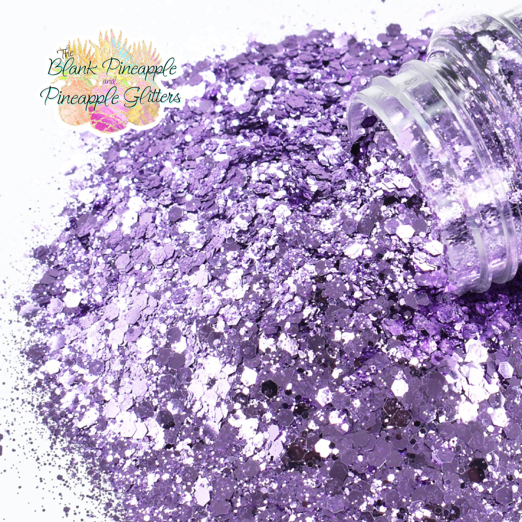 Snugglepuss Chunky Mix Metallic Glitter in 2oz Shaker Bottle - Light Purple Glitter for Craft Projects - The Blank Pineapple