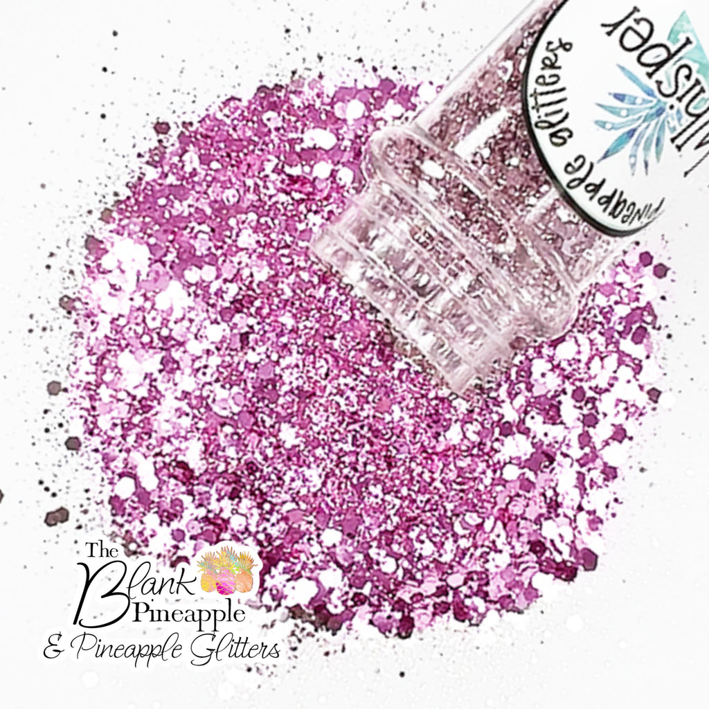 Whisper Chunky Mix Metallic Light Pink Glitter in a 2oz Shaker Bottle - The Blank Pineapple