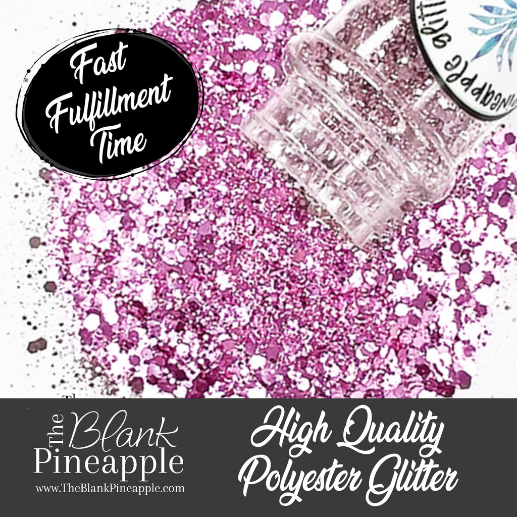 Whisper Chunky Mix Metallic Light Pink Glitter in a 2oz Shaker Bottle - The Blank Pineapple