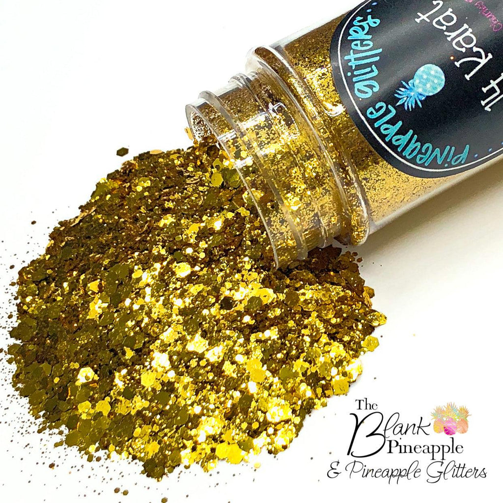 14 Karat Chunky Mix Metallic Polyester Glitter PET Gold Glitter - The Blank Pineapple