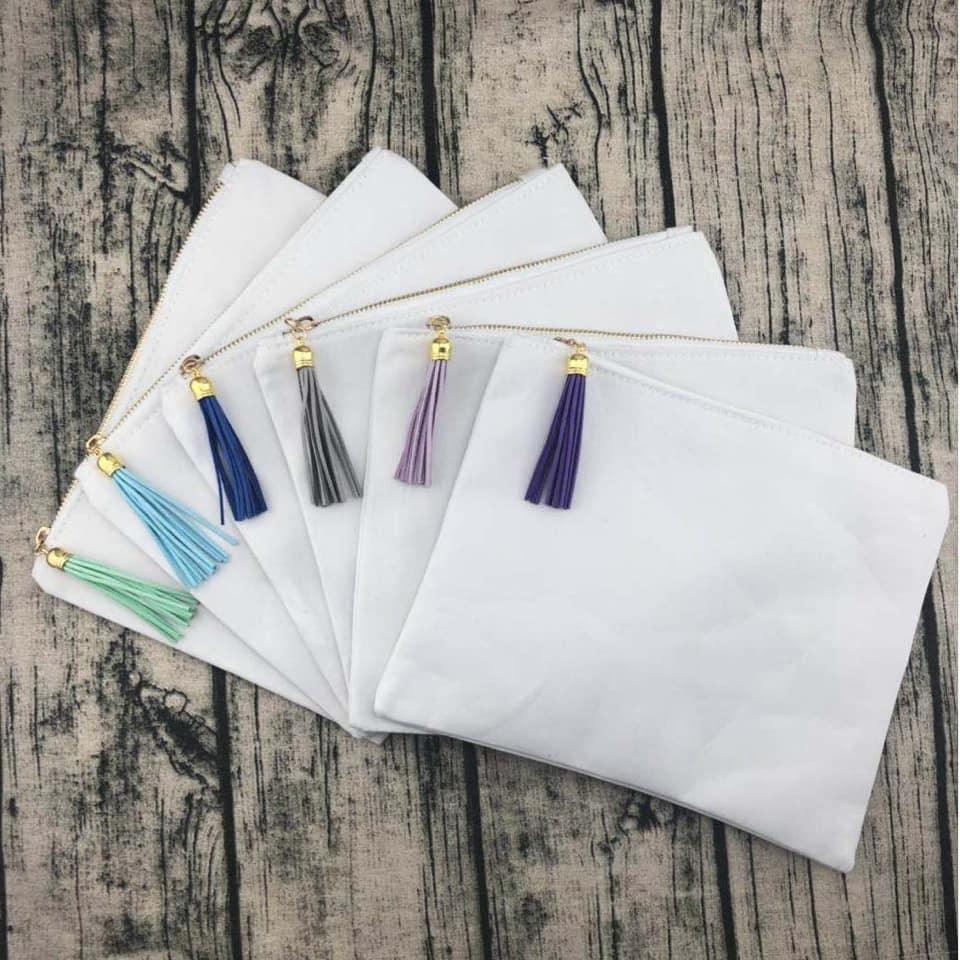 Blank Sublimation Cosmetic Bag 100% White Polyester Canvas – The