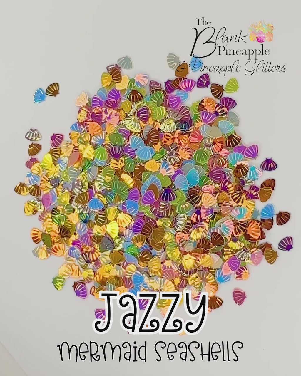 Jazzy Mermaid Seashells 2oz Bag, Seashell Glitter