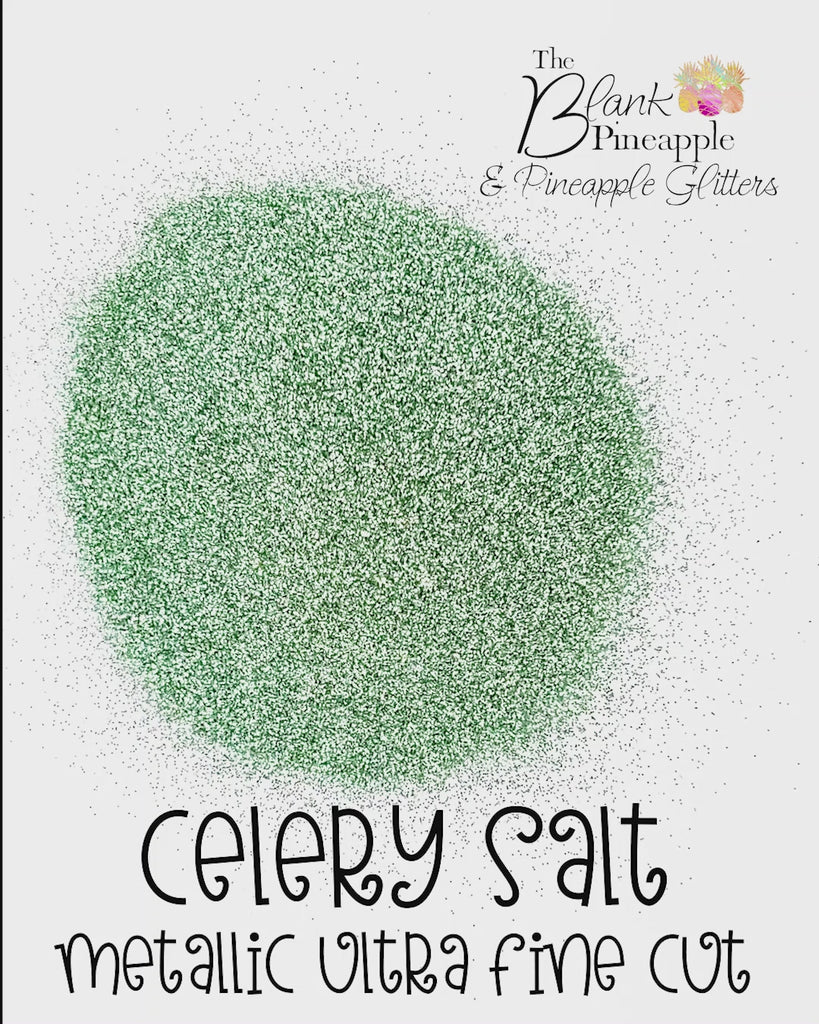 Celery Salt Ultra Fine Metallic Glitter PET Polyester 2oz Shaker Bottle, Green Glitter