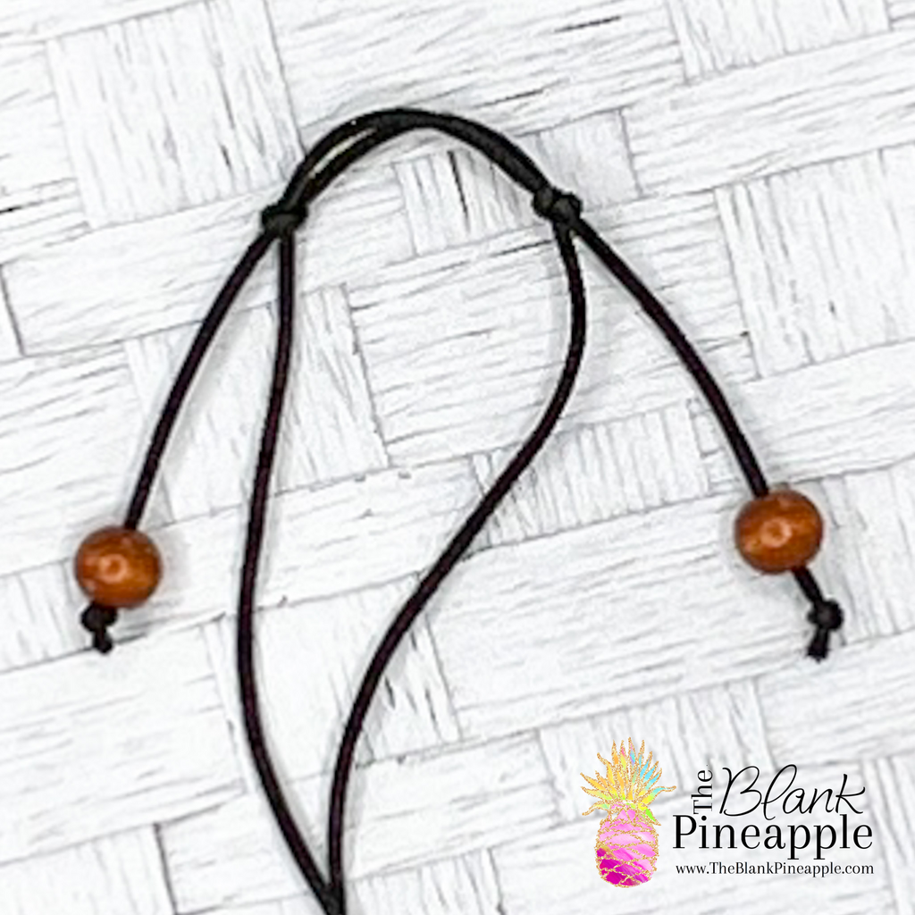 Wooden Pendant Necklace with Adjustable Nylon Pull Cord, 2 inch