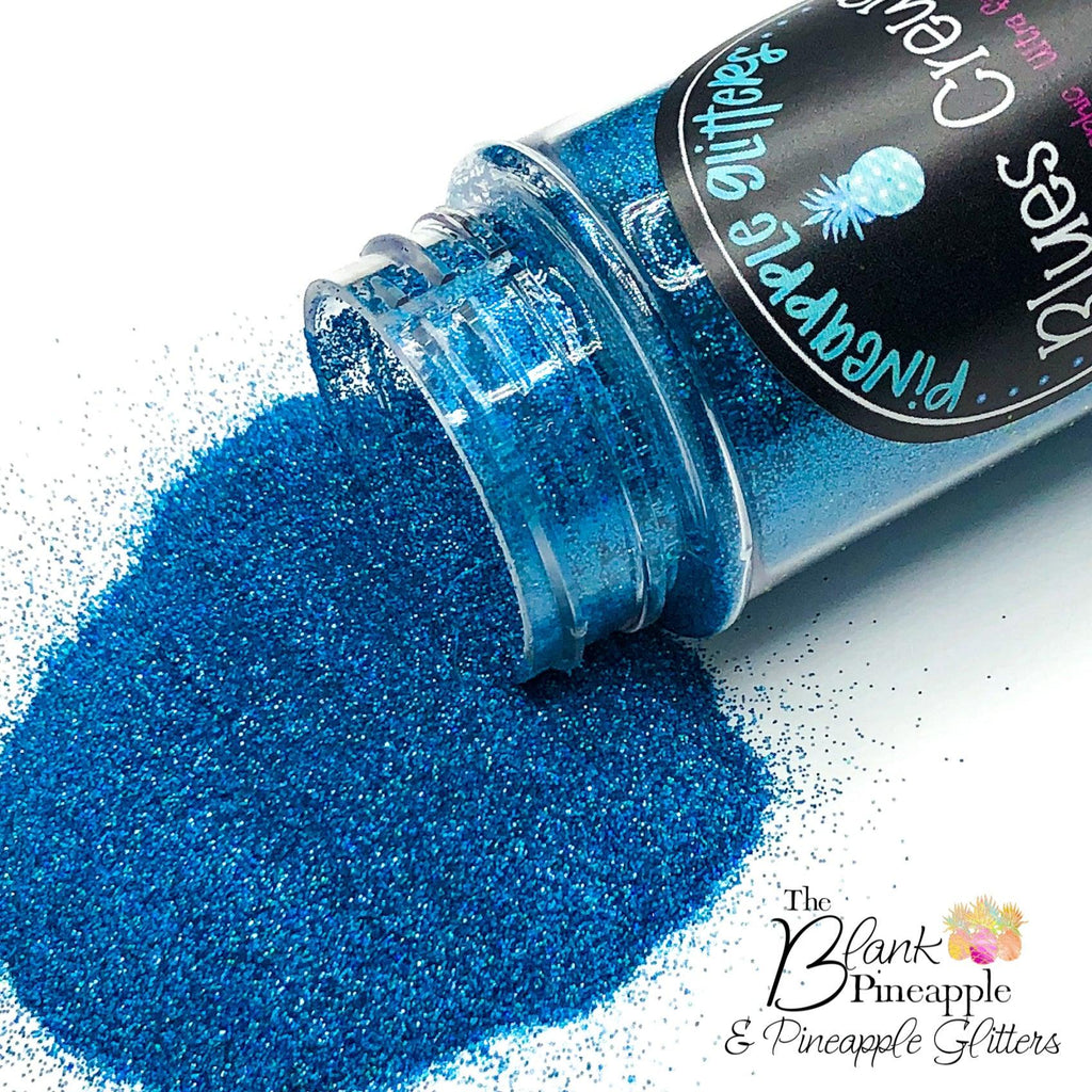 Blues Crews Holographic Ultra Fine Cut Glitter Polyester PET Blue Glitter - The Blank Pineapple