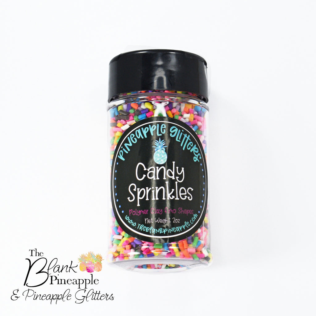 Candy Sprinkles Polymer Clay Pieces 2oz. Shaker Bottle - The Blank Pineapple - The Blank Pineapple (28 grams), Fimo Shapes, Small Clay Shapes, Clay Sprinkles