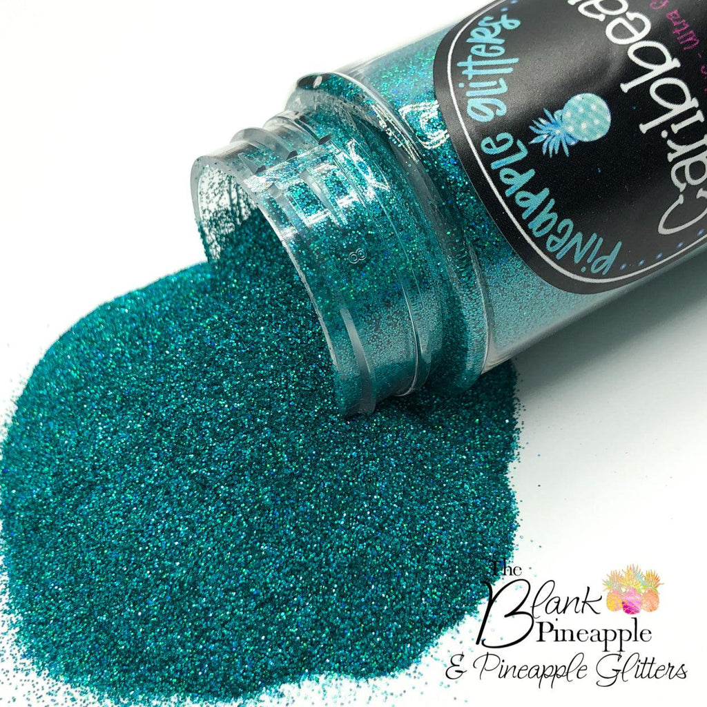 Caribbean Holographic Ultra Fine Cut Glitter Polyester PET Aqua Glitter - The Blank Pineapple